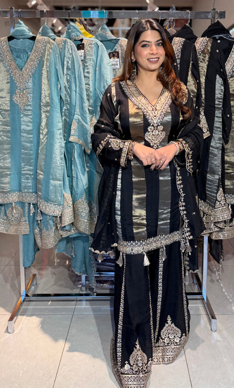 BLACK AND GOLD SHARARA