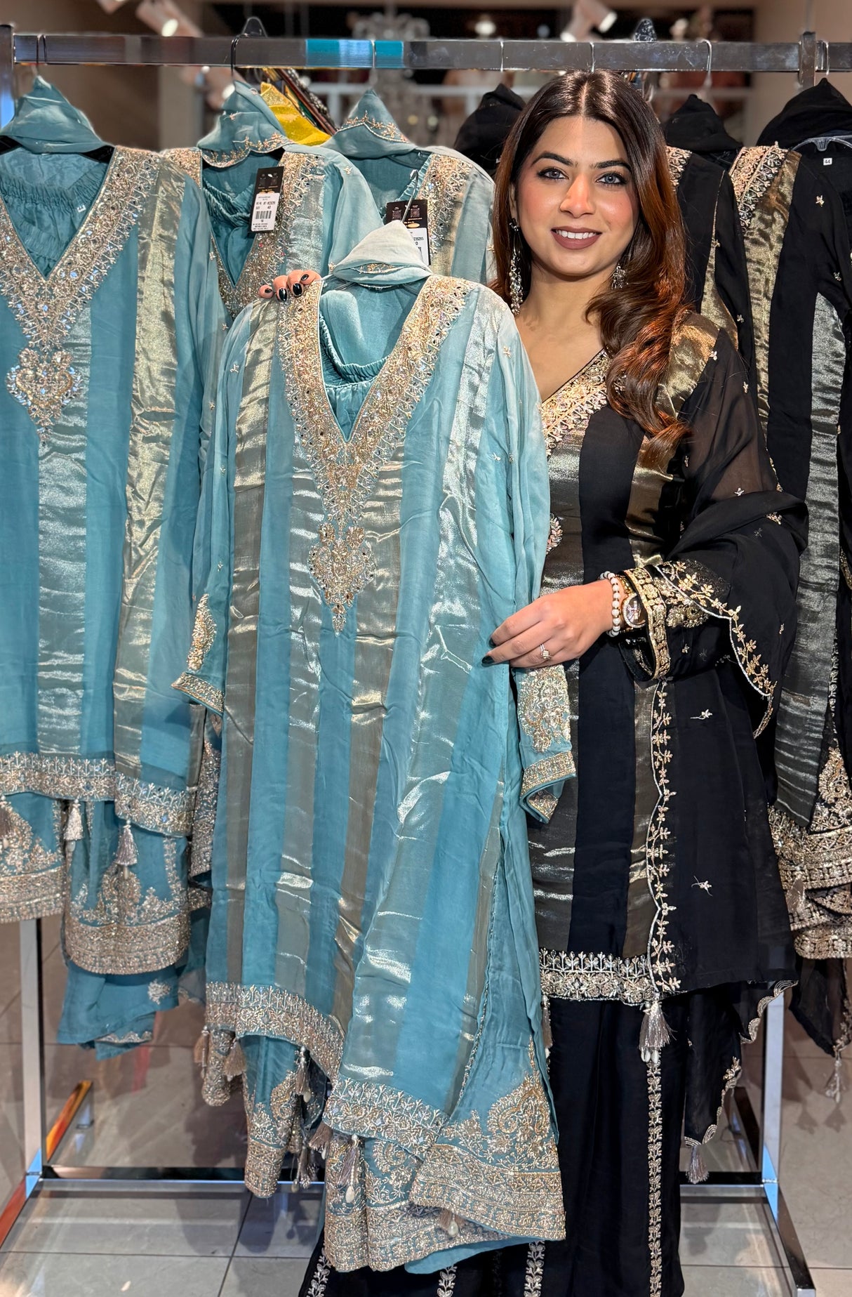 BLACK AND GOLD SHARARA