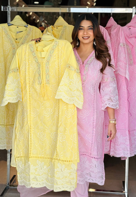 Noori Gulab - Baby Pink Embroidered Grace Set