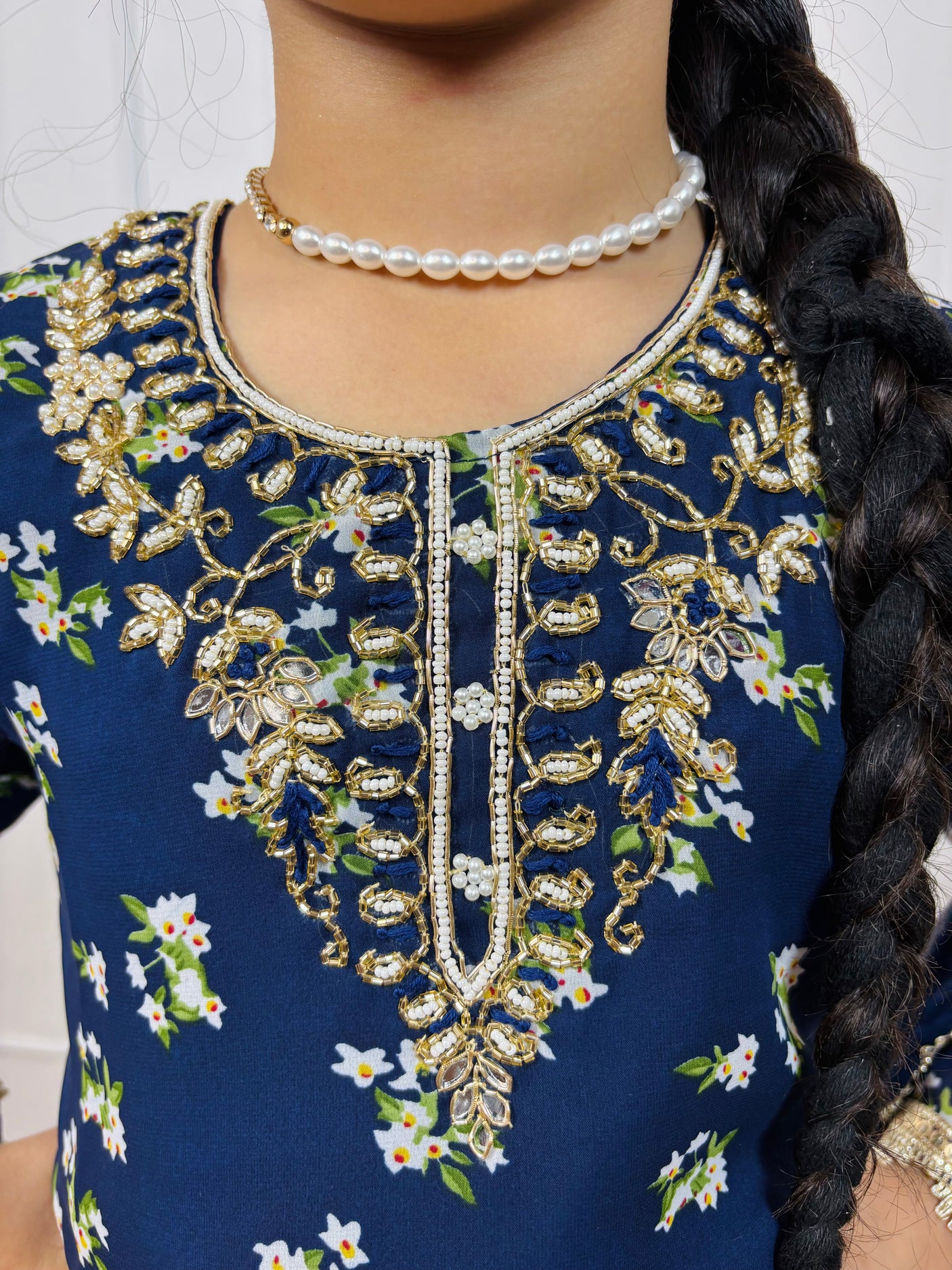 Mother Daughter Combo-Electric Blue Patiala Suit
