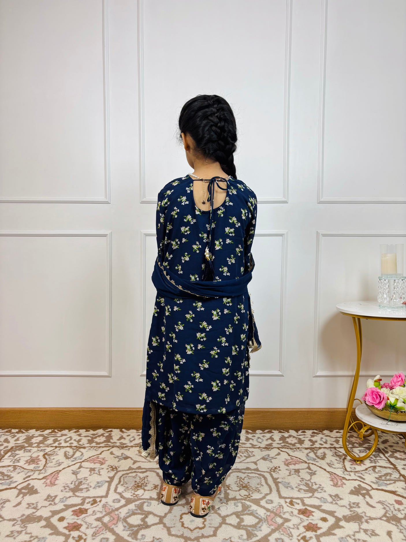 Mother Daughter Combo-Electric Blue Patiala Suit