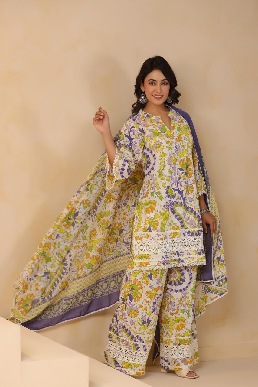 Colourful Cotton suit