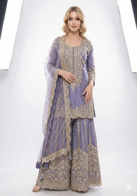Aafreen Blue Punjabi Sharara Set