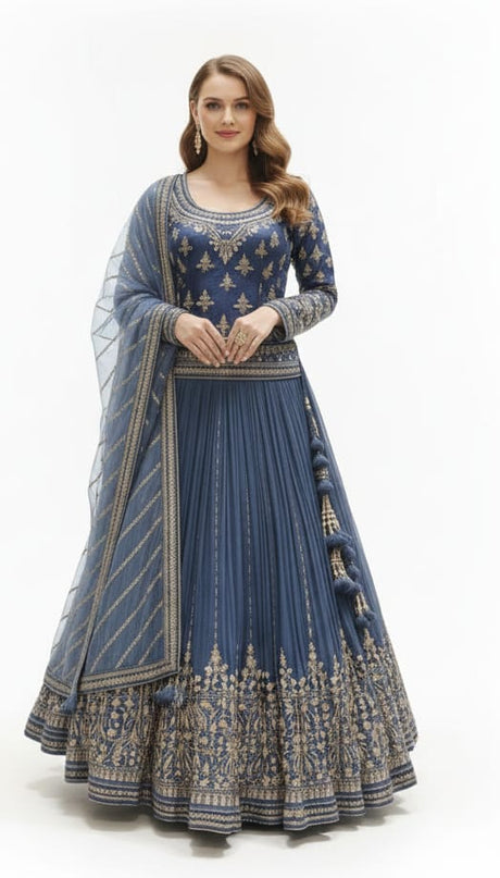 Royal Punjabi Sharara Choli-Sez Green