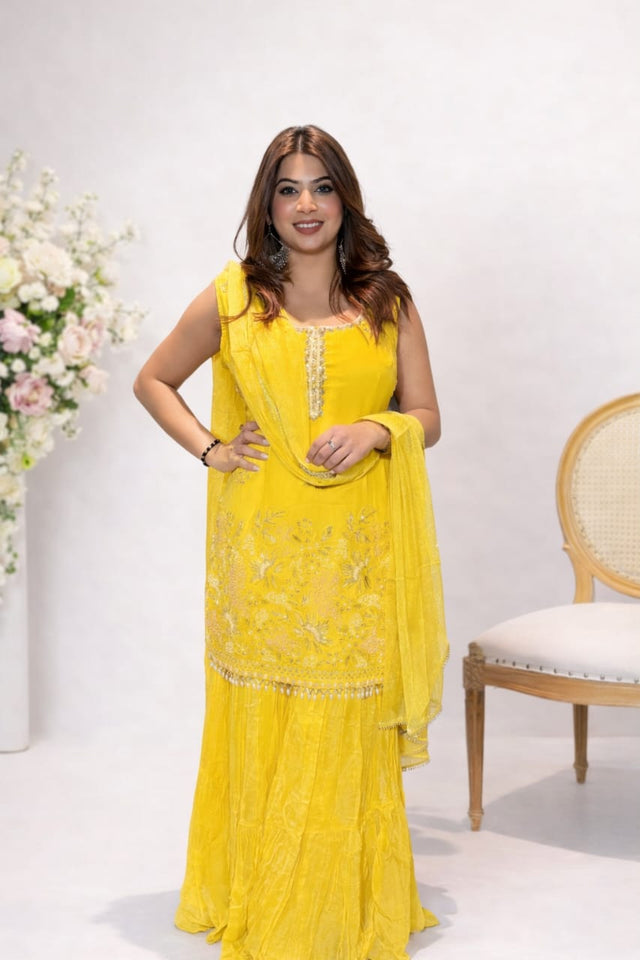 Soft Glimmer Sharara – Simran Exclusive